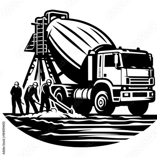 Concrete Mixer Pouring