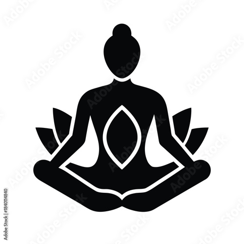 Lotus Pose Flat Icon