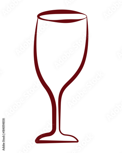 Minimalistic Wine Glass Isolated Vector Illustration. llustration featuring a stylized wine glass. The simple, elegant design uses bold lines for modern appeal, ideal for branding, packaging.