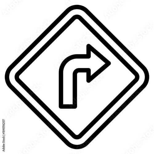 Turn Right Icon Element For Design