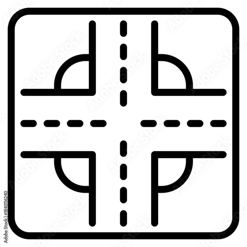 Road Intersection Icon Element For Design
