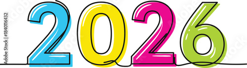 2026 text effect vector