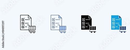 Purchase Order Multiple Icon Illustration Vector