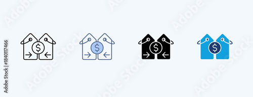 Price Comparison Multiple Icon Illustration Vector