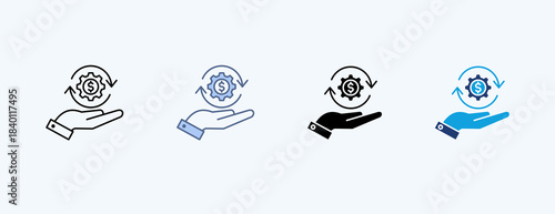 Payment Process Multiple Icon Illustration Vector