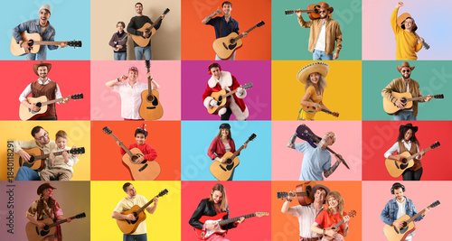 Collage of many people with...