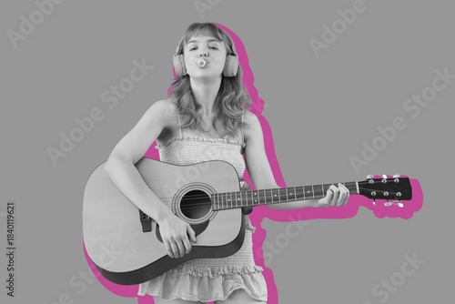 Beautiful young girl chewin...
