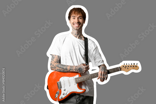 Cool tattooed young man wit...
