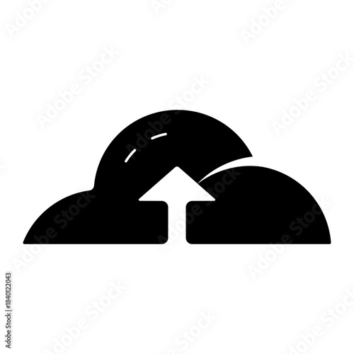 upload cloud glyph icon