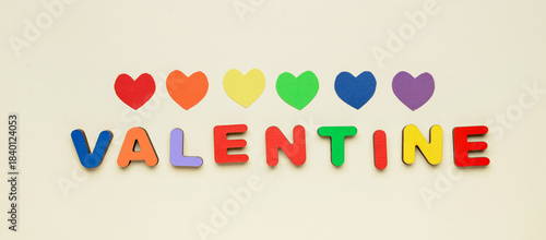 Word VALENTINE with colorfu...