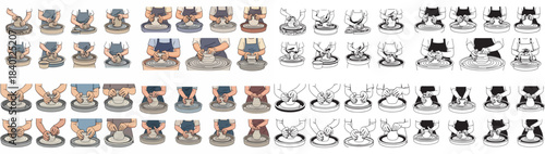 Pottery making process steps outline sequence