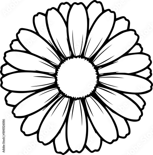 Beautiful monochrome flower design, perfect for spring designs and elegant floral patterns, a scalable graphic element for botanical themes and clean designs