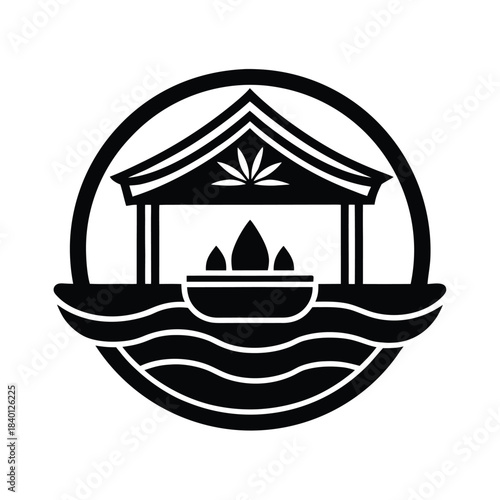 Luxury Spa Resort Vector Icon
