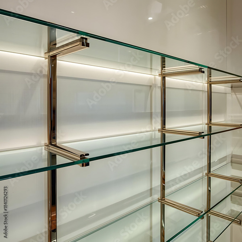 Gold-Supported Glass Shelves