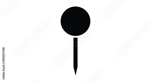A simple black marker pin design on a white background a striking silhouette