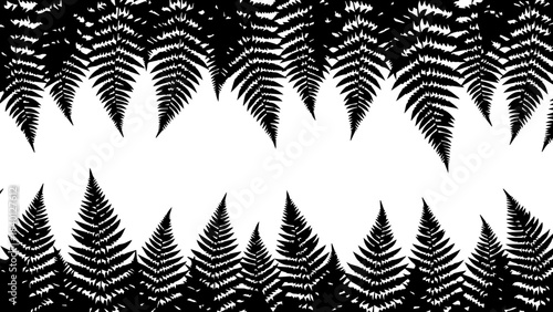 Bold fern silhouettes create a modern, elegant botanical pattern, perfect for nature-inspired designs or stylish backgrounds with a classic organic feel