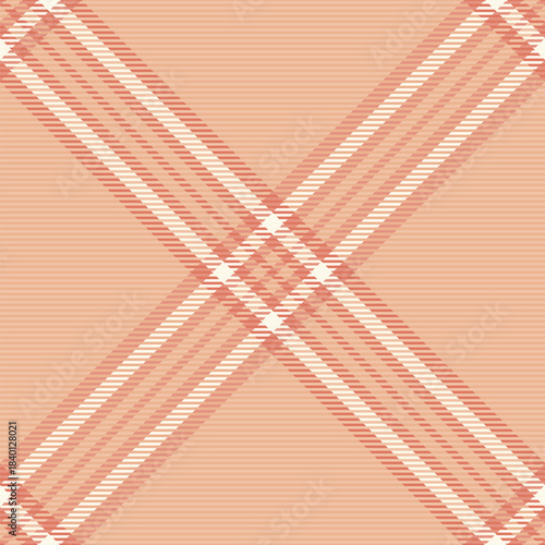 Elegant check pattern textile, trousers texture background tartan. Christmas ornament seamless plaid fabric vector in orange and red colors.