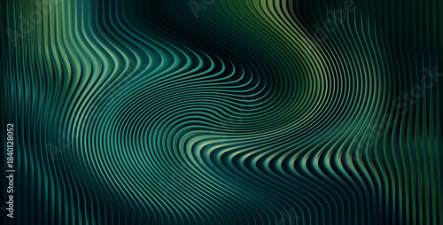 Cuadro en lienzo Abstract swirling green and teal wave pattern background texture