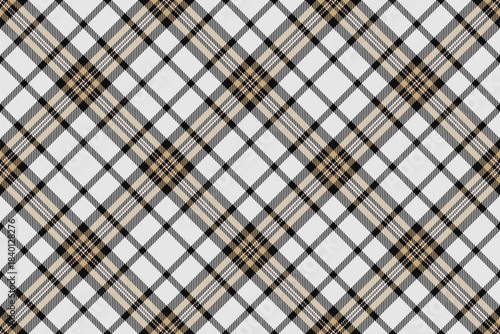 Household textile background plaid, event check seamless tartan. Gingham texture fabric vector pattern in sterling silver and black colors.