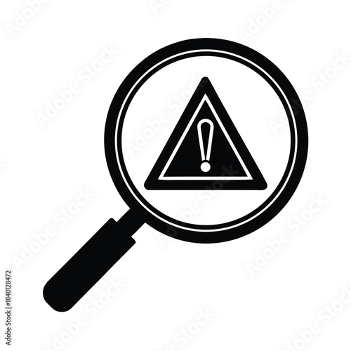 Magnifying Glass Warning Triangle Icon