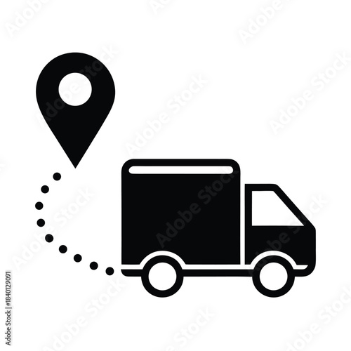 Map Delivery Route Navigation Icon