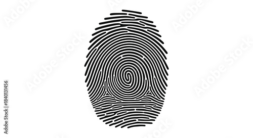 A detailed illustration of a human fingerprint showcasing unique patterns as a dark silhouette