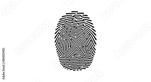 Detailed fingerprint pattern displayed in a stark black and white design a striking silhouette