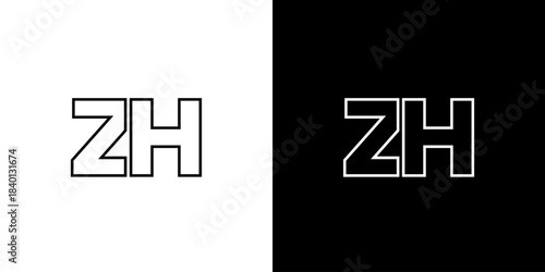 Letter Z and H, ZH logo design template. Minimal monogram initial based logotype.