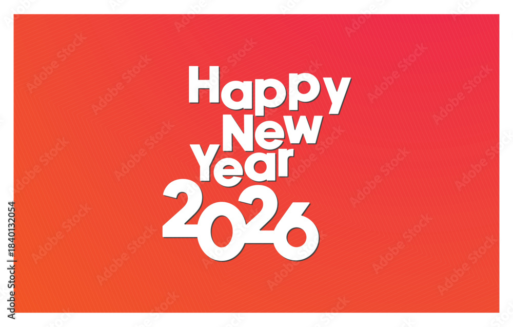 Fototapeta premium Creative 2026 Typography Design - Happy new year 2026 – Modern Numbers Vector Illustration