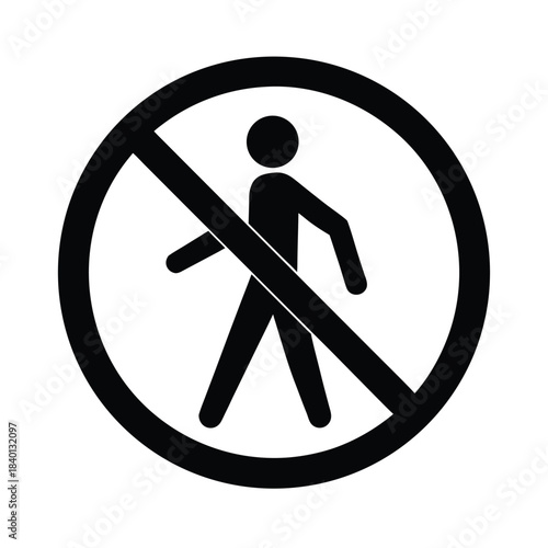 No Pedestrians Safety Symbol Icon