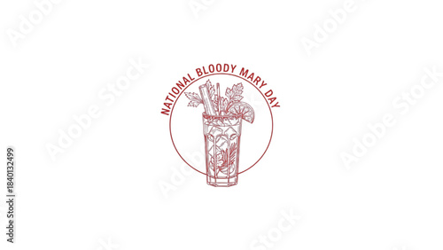 national bloody mary day cocktail illustration badge