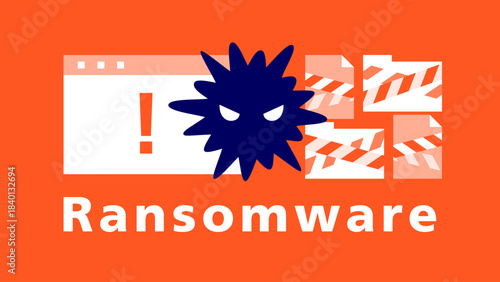 Ransomware Encryption Threat Illustrated with Locked Files and Warning Popups