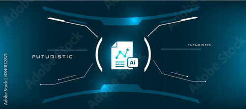 Artificial Intelligence Predictive Analysis Concept icon on tech background