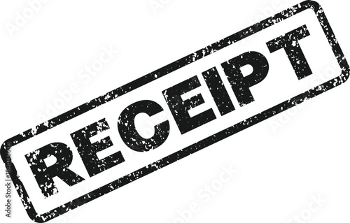 Grunge Textured Receipt Stamp on White Background for Financial Proof