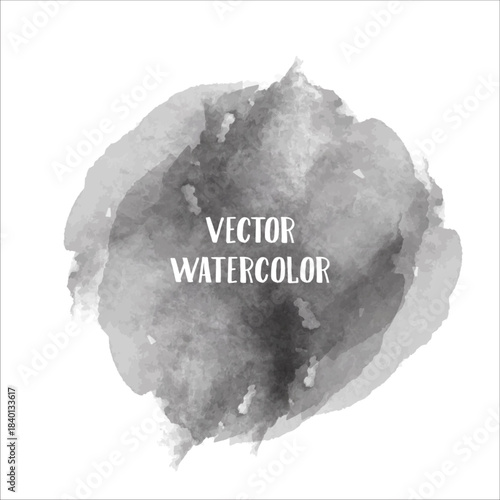 Dynamic grey watercolor wash effect, a handcrafted paint blot graphic element perfect for elegant abstract design and creative assets