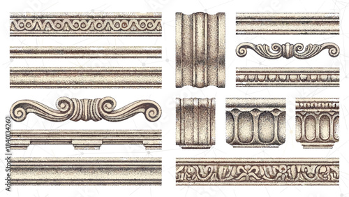 Decorative architectural borders and moldings