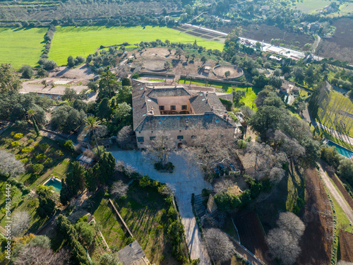 Aerial view, Spain, Balearic Islands, Mallorca, Valldemossa, agricultural property