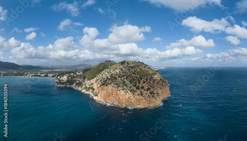 Aerial View , Cuevas de Arta and Platja de Canyamel, Capdepera, Mallorca, Balearic Islands, Spain