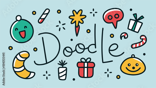 A festive and happy holiday doodle celebrating the joy of the season