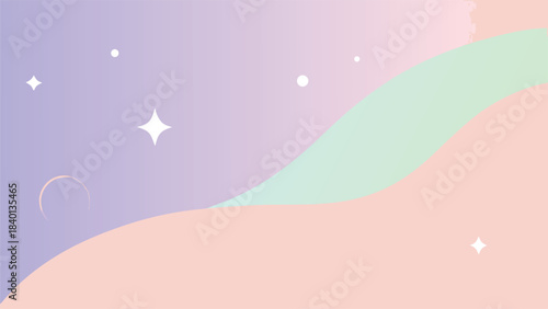 Dreamy Pastel Aesthetic Background with Soft Gradients and Delicate Sparkling Stars