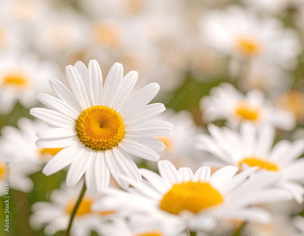 Fototapeta premium Soft focus of many daisies