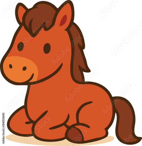 New Year_New Year Image_Year of the Red Horse_2026_Sitting Horse_Cute Horse_Pony