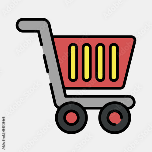 Icon trolley. Black Friday Sale elements. Icon in filled line style.