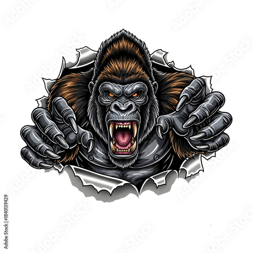 gorilla monster with transparent background