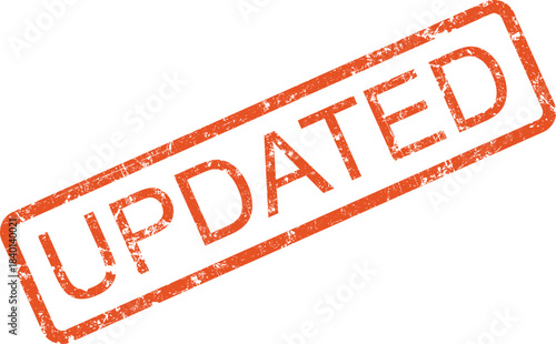 Distressed orange rubber stamp with updated text