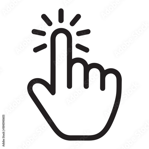 Clicking hand cursor icon for user interface design and button Vector,