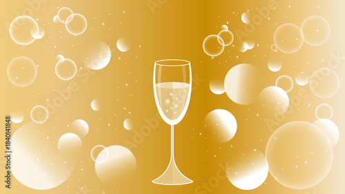 ゴールドの背景　グラス　キラキラ 
Gold background glass glitter
