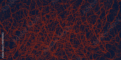 a dark blue and red background with cracks lava texture neurons artery for wallpaper,  abstract background with glowing lines,