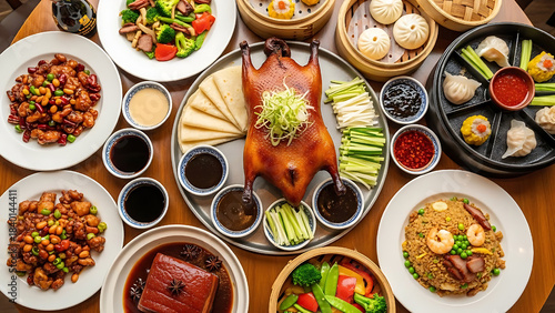 set of different kinds of food