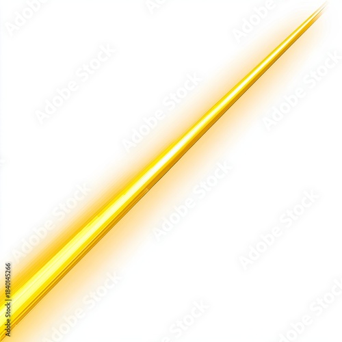 Gleaming golden streak fades to a point against white